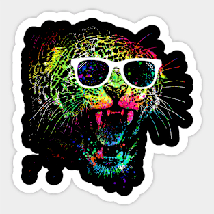 Technicolor Jaguar Sticker